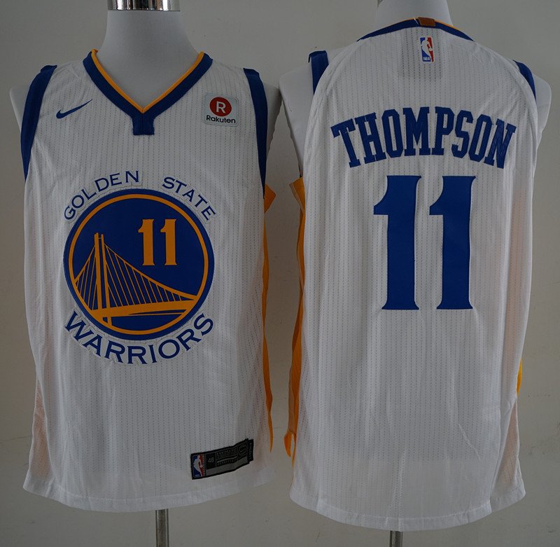 Men's Golden State Warriors Klay Thompson White Basketball Jersey Embroidered