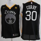 Men's Golden State Warriors Stephen Curry Black Basketball Jersey Embroidered