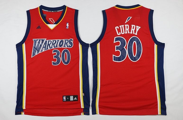 Men's Golden State Warriors Stephen Curry Red Throwback Basketball Jersey Embroidered
