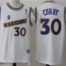 Men's Golden State Warriors Stephen Curry White Throwback Basketball Jerseys Embroidered
