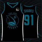 Men's Golden State Warriors x San Jose Sharks #91 Black Basketball Jersey