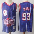 Men's Houston Rockets #93 BAPE Navy Basketball Jersey Embroidered