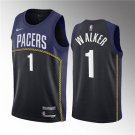 Men's Indiana Pacers #1 Jarace Walker Black 2023 Draft City Edition Stitched Basketball Jersey