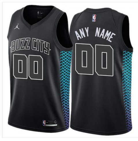Men's Jordan Hornets Personalized Custom Black City Edition Jersey