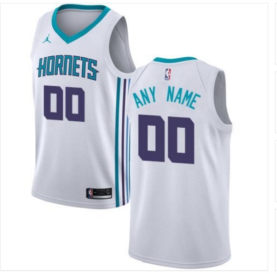 Men's Jordan Hornets Personalized Custom White Association Edition jersey 1