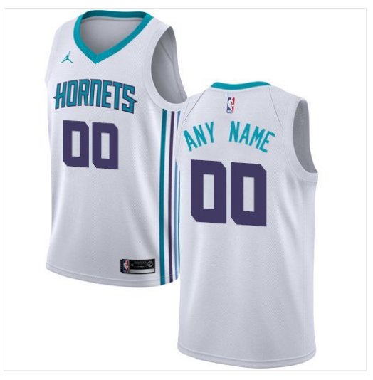 Men's Jordan Hornets Personalized Custom White Association Edition jersey
