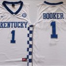 Men's Kentucky Wildcats #1 BOOKER White Stitched Basketball Jersey