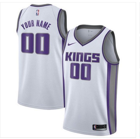 Men's Kings Personalized Custom White Association Edition jersey