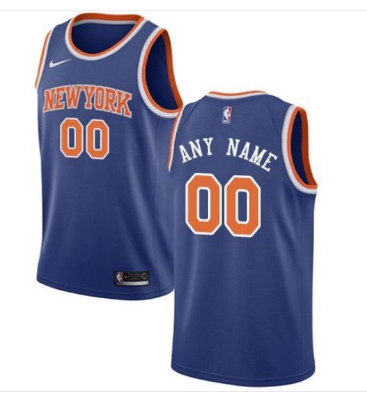 Men's Knicks Personalized Custom Royal Blue Icon Edition jersey