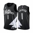 Men's Los Angeles Clippers #1 Reggie Jackson 202223 Black Statement Edition Stitched Jersey