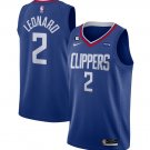 Men's Los Angeles Clippers #2 Kawhi Leonard Blue With NO.6 Patch Stitched Jersey