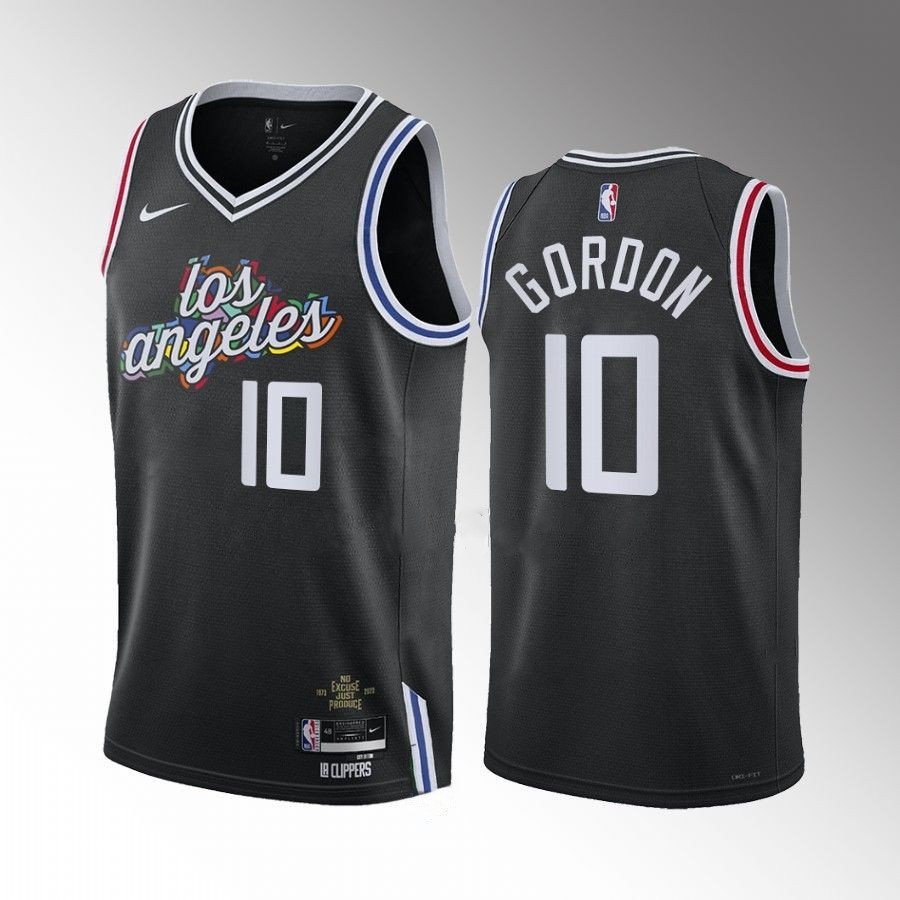 Men's Los Angeles Clippers #10 Eric Gordon Black 202223 City Edition Stitched Jersey