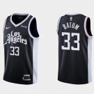 Men's Los Angeles Clippers #33 Nicolas Batum Black City Edition Stitched Basketball Jersey