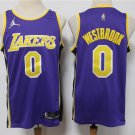 Men's Los Angeles Lakers #0 Russell Westbrook Purple 75th Anniversary Diamond 2021 Stitched Jersey