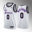 Men's Los Angeles Lakers #0 Russell Westbrook White City Edition Stitched Jersey
