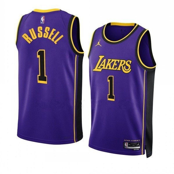 Men's Los Angeles Lakers #1 D&acirc;��Angelo Russell Purple Stitched Basketball Jersey