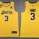 Men's Los Angeles Lakers #3 Anthony Davis Yellow Edition With NO.6 Patch Stitched Jersey