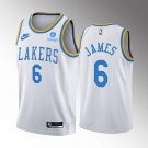 Men's Los Angeles Lakers #6 LeBron James 2022-23 White Classic Edition Stitched Jersey