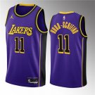 Men's Los Angeles Lakers #11 Jalen Hood-Schifino Purple 2023 Draft Statement Edition Stitched Jersey