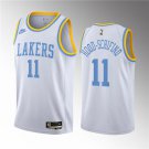 Men's Los Angeles Lakers #11 Jalen Hood-Schifino White 2023 Draft Classic Edition Stitched Jersey