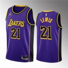 Men's Los Angeles Lakers #21 Maxwell Lewis Purple 2023 Draft Statement Edition Stitched Jersey