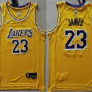 Men's Los Angeles Lakers #23 LeBron James Gold 2021 Stitched Basketball Jersey