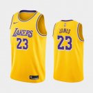Men's Los Angeles Lakers #23 LeBron James Yellow Basketball Jersey