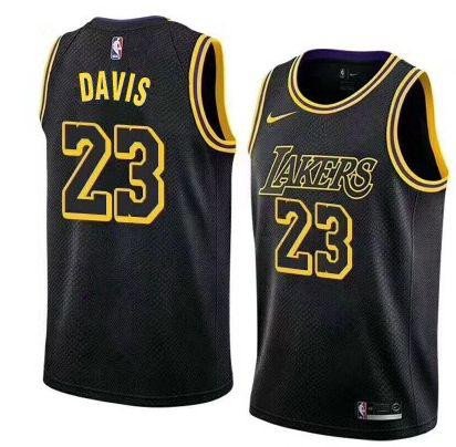 Men's Los Angeles Lakers Anthony Davis Black City Edition Jersey