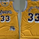 Men's Los Angeles Lakers Kareem Abdul Jabbar Yellow Throwback Basketball Jersey Embroidered