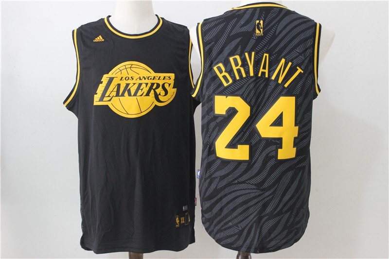 Men's Los Angeles Lakers Kobe Bryant Black Shadow Basketball Jersey Embroidered