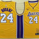 Men's Los Angeles Lakers Kobe Bryant Yellow Retired Basketball Jerseys Embroidered