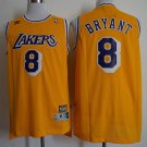Men's Los Angeles Lakers Kobe Bryant Yellow Throwback Basketball Jerseys Embroidered