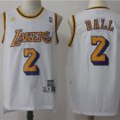 Men's Los Angeles Lakers Lonzo Ball White Throwback Basketball Jersey Embroidered
