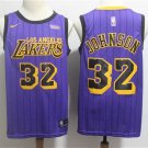 Men's Los Angeles Lakers Magic Earvin Johnson Basketball Jersey Purple City Edition Embroidered