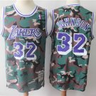 Men's Los Angeles Lakers Magic Earvin Johnson Camo Throwback Basketball Jersey Embroidered