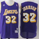 Men's Los Angeles Lakers Magic Earvin Johnson Purple Throwback Basketball Jersey Embroidered