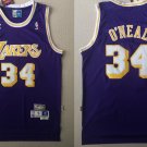 Men's Los Angeles Lakers Shaquille O'Neal Purple Throwback Jersey Stitched
