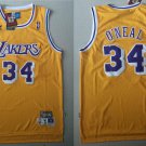 Men's Los Angeles Lakers Shaquille O'Neal Yellow Throwback Jersey Stitched