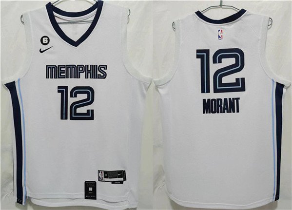 Men's Memphis Grizzlies #12 Ja Morant White Stitched Jersey