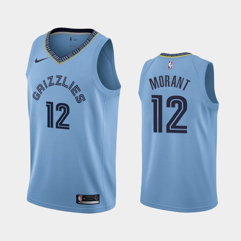 Men's Memphis Grizzlies Ja Morant Blue Basketball Jersey Stitched