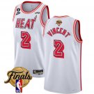 Men's Miami Heat #2 Gabe Vincent White 2023 Finals Classic Edition With NO.6 Patch Stitched Jersey
