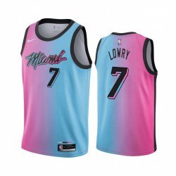 Men's Miami Heat #7 Kyle Lowry 2021 BluePink City Edition Vice Stitched Jersey