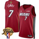 Men's Miami Heat #7 Kyle Lowry Red 2023 Finals Statement Edition Stitched Basketball Jersey
