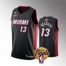 Men's Miami Heat #13 Bam Adebayo Black 2023 Finals Icon Edition With NO.6 Patch Stitched Jersey