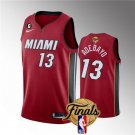 Men's Miami Heat #13 Bam Adebayo Red 2023 Finals Statement Edition With NO.6 Patch Stitched Jersey