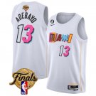 Men's Miami Heat #13 Bam Adebayo White 2023 Finals City Edition With NO.6 Patch Stitched Jersey