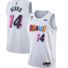 Men's Miami Heat #14 Tyler Herro White 202223 City Edition With NO.6 Patch Stitched Jersey