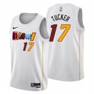 Men's Miami Heat #17 P.J. Tucker 202223 White City Edition Stitched Jersey
