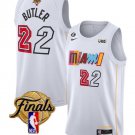Men's Miami Heat #22 Jimmy Butler White 2023 Finals City Edition With NO.6 Patch Stitched Jersey