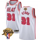 Men's Miami Heat #31 Max Strus White 2023 Finals Classic Edition With NO.6 Patch Stitched Jersey